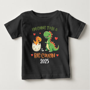 T-shirt Pour Bébé Big Cousin Dinosaur Je Vais Être Cousin Baby Rex