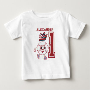 T-shirt Pour Bébé Big One Baseball Rookie De L'Année Premier Anniver