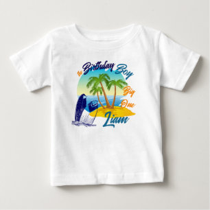 T-shirt Pour Bébé Big One Birthday Boy Beach Thème Nom personnalisé