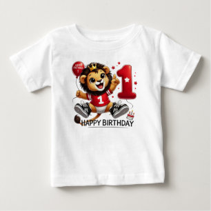 T-shirt Pour Bébé Big One Celebration : Lion avec un ballon