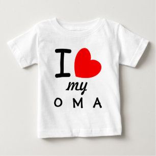 T-shirt Pour Bébé Big Red Heart I Love My OMA V06