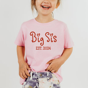 T-shirt Pour Bébé Big Sis Est 2024 Chemise   Cute Grande Soeur
