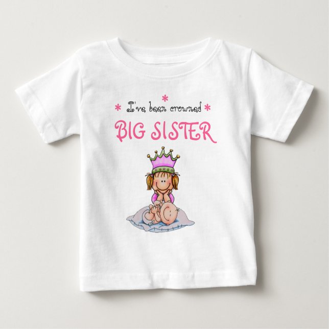 T-shirt Pour Bébé big sister crowned (Devant)