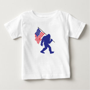 T-shirt Pour Bébé Bigfoot porte le drapeau américain