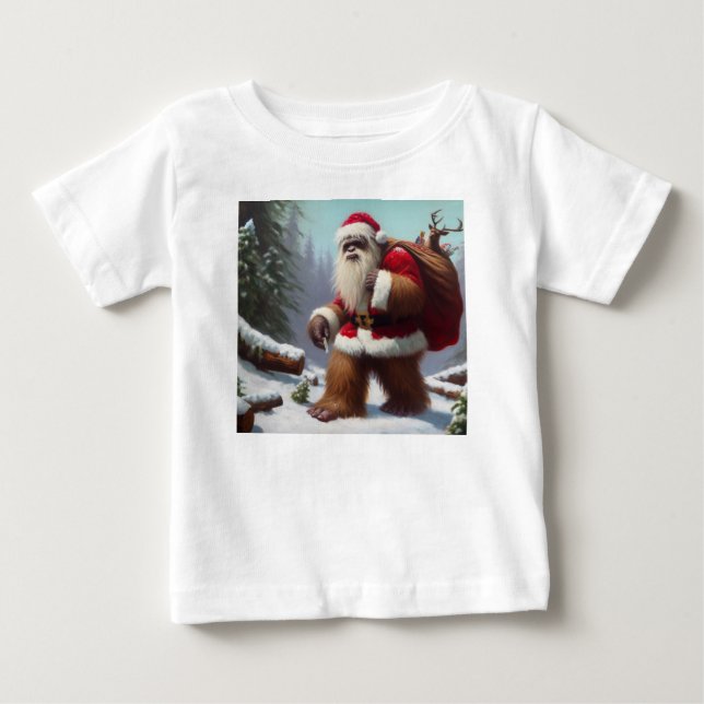 T-shirt Pour Bébé Bigfoot Santa Claus (Devant)