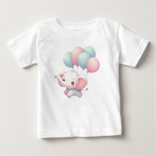 T-shirt Pour Bébé Bignon éléphant avec ballons