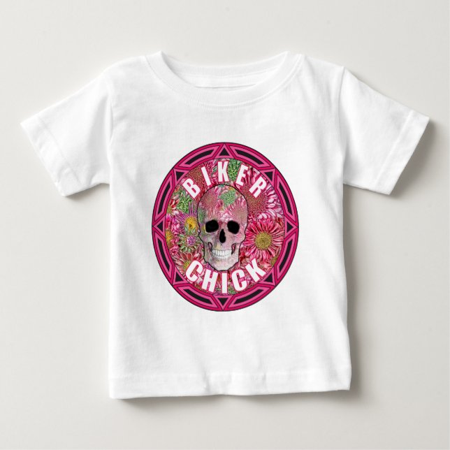 T-shirt Pour Bébé Biker Chick 001 (Devant)