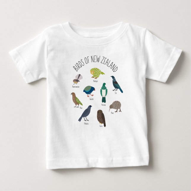 T-shirt Pour Bébé Birds of New Zealand Tee (Devant)