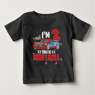 T-shirt Pour Bébé Birthday Boy 2 Two Race Car 2nd Birthday Toddler