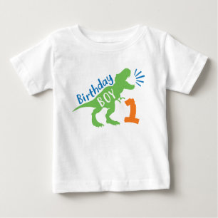 T-shirt Pour Bébé Birthday Boy Dinosaur Thème 1er Birthday Shirt