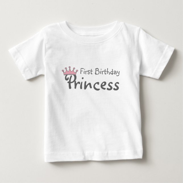 T-shirt Pour Bébé Birthday Princess Crown (Devant)