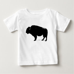 T-shirt Pour Bébé Bison de Buffalo Art noir et blanc