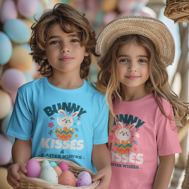 T-SHIRT POUR BÉBÉ BISOUS DE LAPIN & VOEUX DE PÂQUES PÂQUES (Créateur téléchargé)