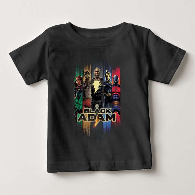 T-shirt Pour Bébé Black Adam Characters In Stripes Graphic (Devant)