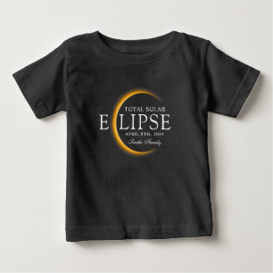 T-shirt Pour Bébé Black & Gold 2024 Texas Total Solar Eclipse Family