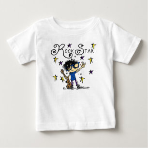 T-shirt Pour Bébé Black Hair Boy Rock Star