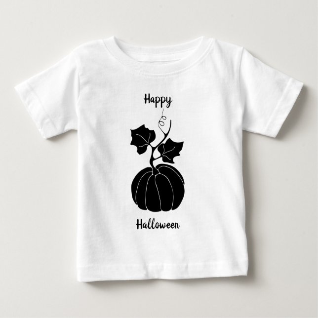 T-shirt Pour Bébé Black Happy Halloween horreur éffrayant (Devant)