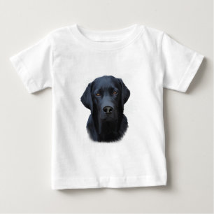 T-shirt Pour Bébé Black Labrador Dog Water Couleur Art Peinture