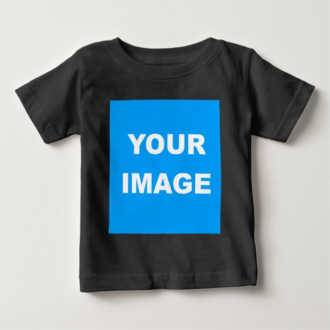 T-shirt Pour Bébé Black Modern Ajouter votre image Personnaliser (Devant)
