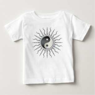 T-shirt Pour Bébé Black Starburst Yin Yang