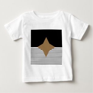 T-shirt Pour Bébé Black White Colorblock & Brown Diamond