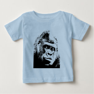 T-shirt Pour Bébé Black White Pop Art Gorilla