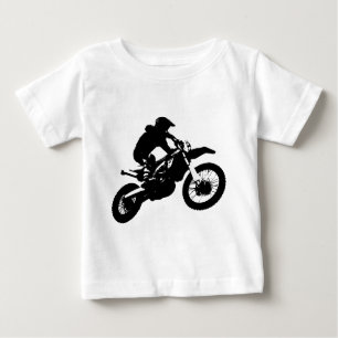 T-shirt Pour Bébé Black White Pop Art Motocross Motorcyle Sport