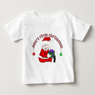 T-shirt Pour Bébé Blanc bébé Elf 1er Noël