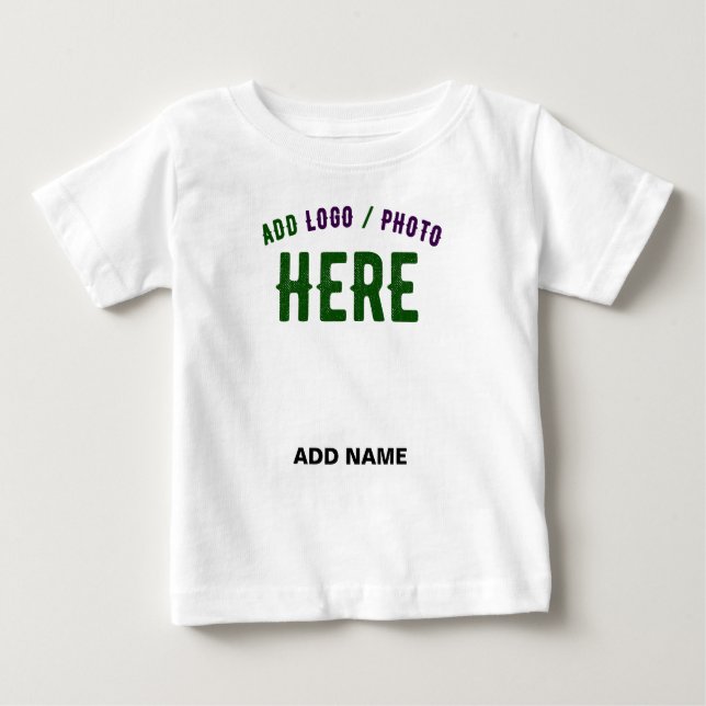 T-SHIRT POUR BÉBÉ BLANC PERSONNALISABLE MODERNE DE MARQUE VÉRIFIÉE S (Devant)
