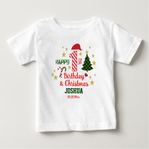 T-shirt Pour Bébé Blanc personnalisé Joyeux 1er anniversaire et prem