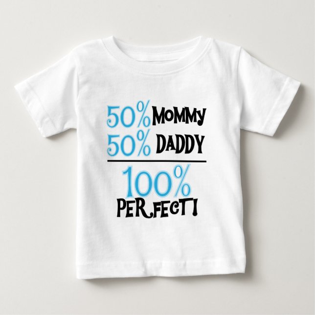 T-shirt Pour Bébé Bleu 100 Pour Cent Parfait (Devant)
