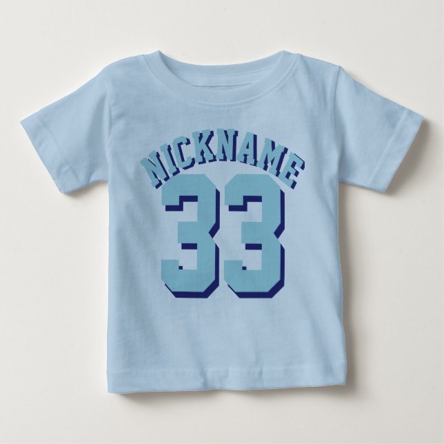 T-shirt Pour Bébé Bleu clair & Aqua Baby | Sports Jersey (Devant)