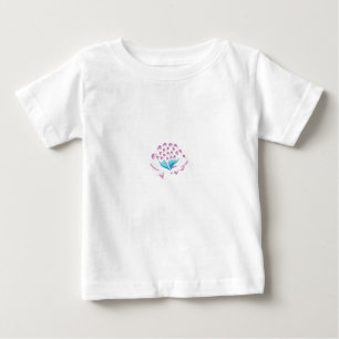 T-shirt Pour Bébé Bleu de Cornflower clair, Ciel Mégenta, Fille