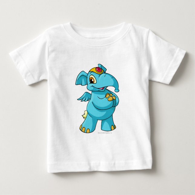 T-shirt Pour Bébé Bleu éléphante (Devant)