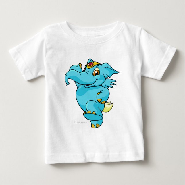T-shirt Pour Bébé Bleu éléphante (Devant)