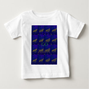 T-shirt Pour Bébé Bleu français "Let's Go Zebra" Abstrait