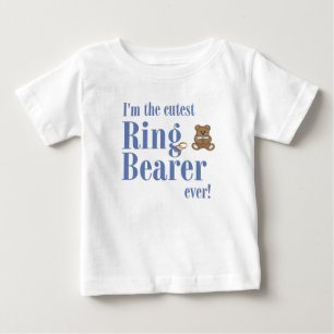 T-shirt Pour Bébé Bleu Je Suis Le Plus Mignon Porteur De Bague Maria