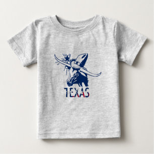 T-shirt Pour Bébé Bleu Longhorn Steer avec Cowboy Casquette et lettr
