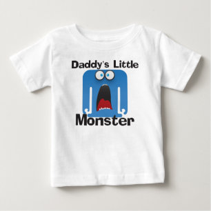 T-shirt Pour Bébé Bleu petit monstre de papa