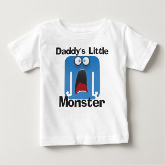 T-shirt Pour Bébé Bleu petit monstre de papa