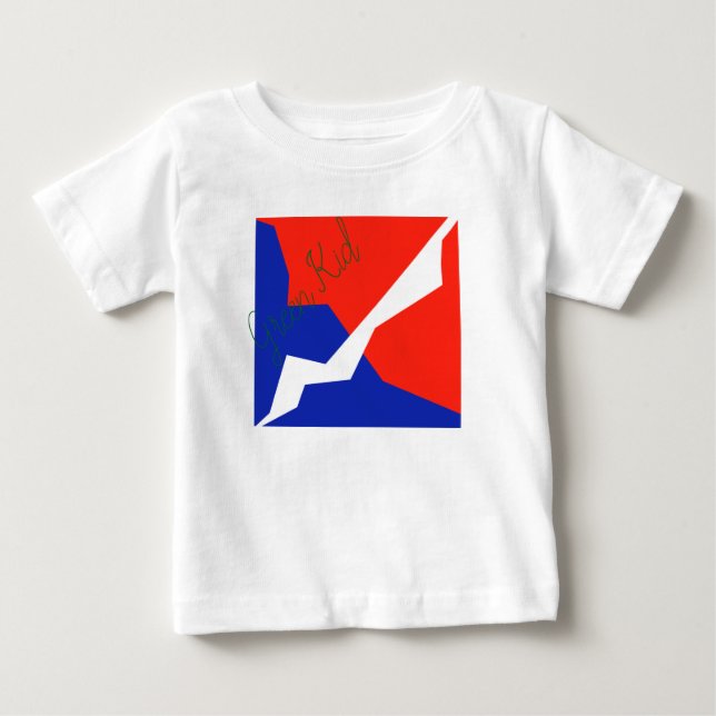 T-shirt Pour Bébé Bleu rouge blanc (Devant)