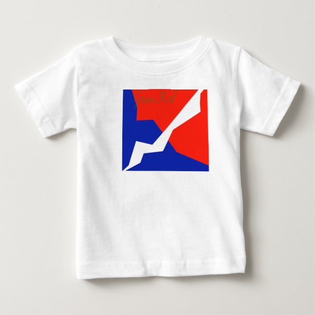 T-shirt Pour Bébé Bleu rouge blanc (Devant)