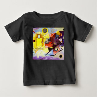 T-shirt Pour Bébé Bleu rouge jaune Kandinsky peinture Abstraite
