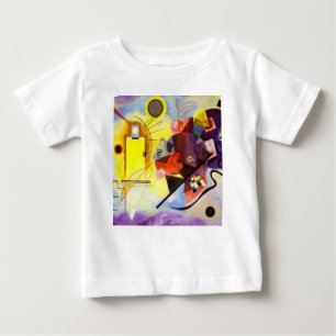 T-shirt Pour Bébé Bleu rouge jaune Kandinsky peinture Abstraite