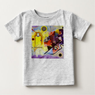 T-shirt Pour Bébé Bleu rouge jaune Kandinsky peinture Abstraite