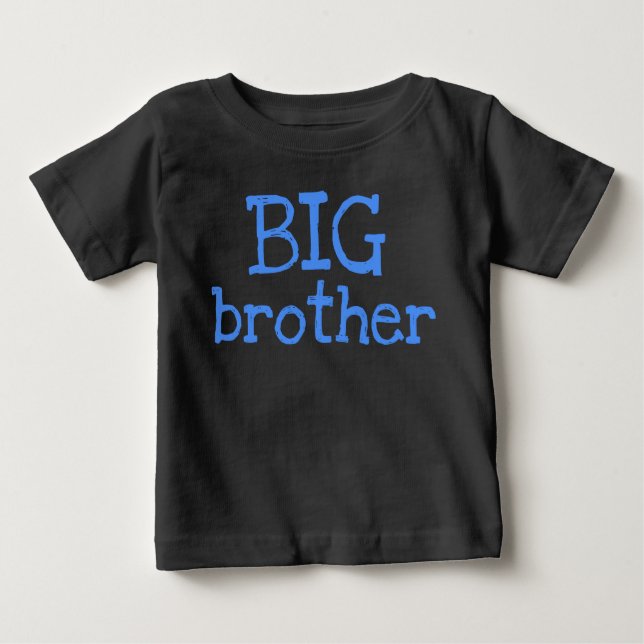 T-shirt Pour Bébé Bleu texte grand frère (Devant)