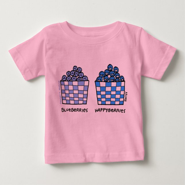 T-shirt Pour Bébé Bleuets marrants mignons Happyberries Bébé Outerwe (Devant)