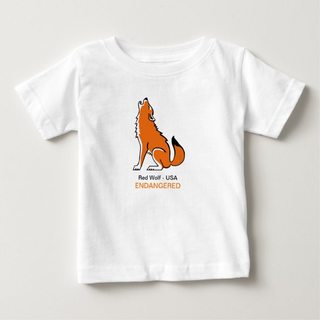 T-shirt Pour Bébé BLOC rouge mou - Graphique animal en danger - (Devant)