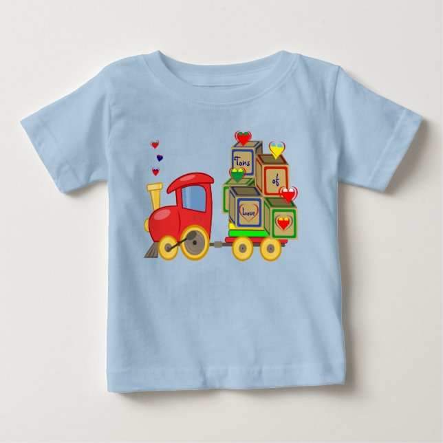 T-shirt Pour Bébé Blocs ABC - Camion de jouets (Devant)