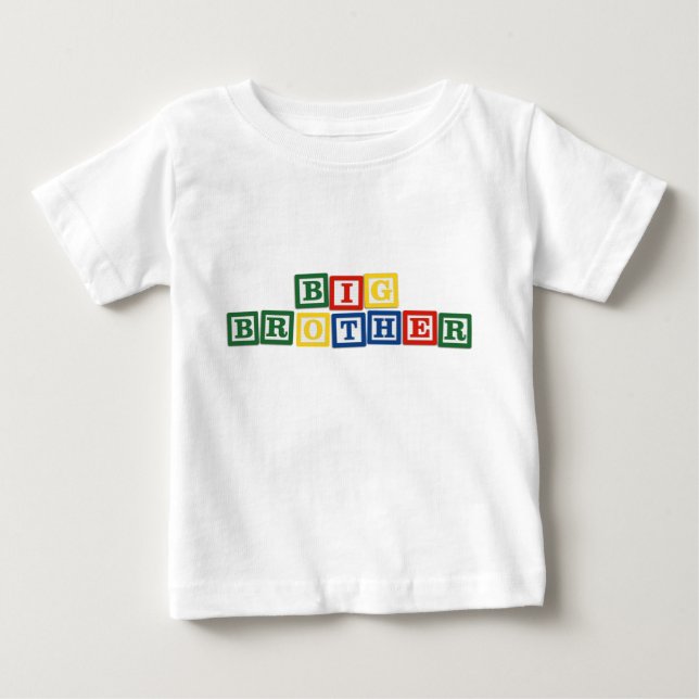 T-shirt Pour Bébé Blocs de bébé Big Brother (Devant)